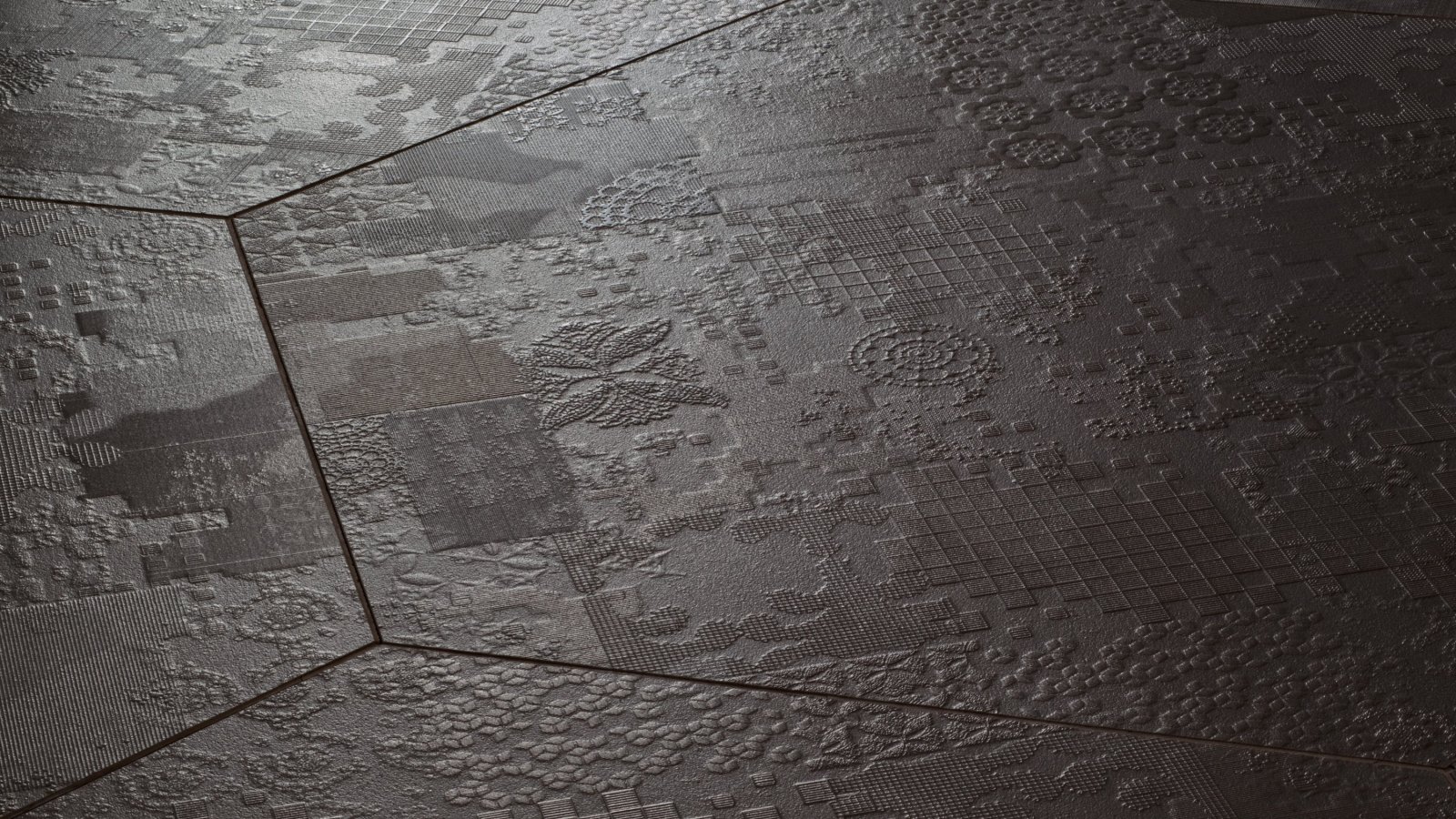 Pardoseală din gres Déchirer de la Mutina cu relief efect beton