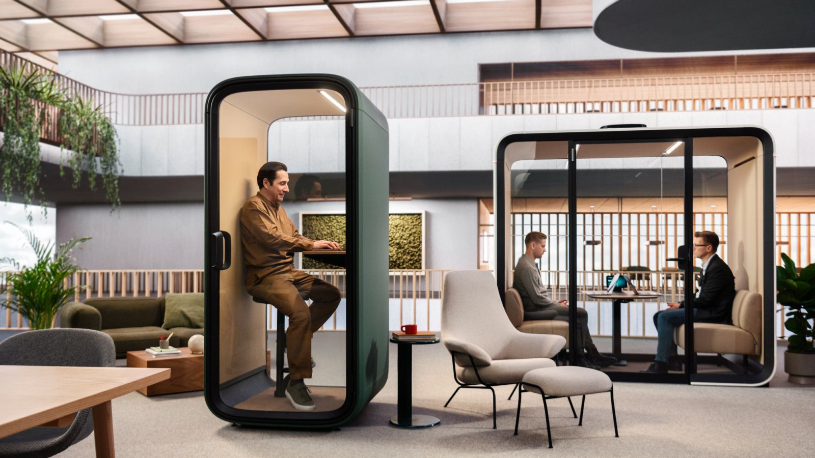 Cabina acustică Framery One Compact într-un birou din România