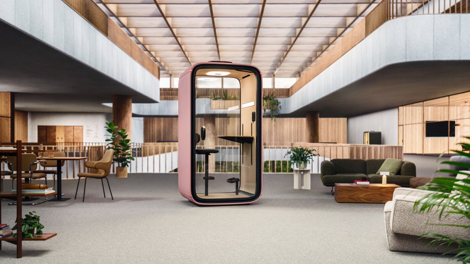 Cabina acustică Framery One într-un birou din România