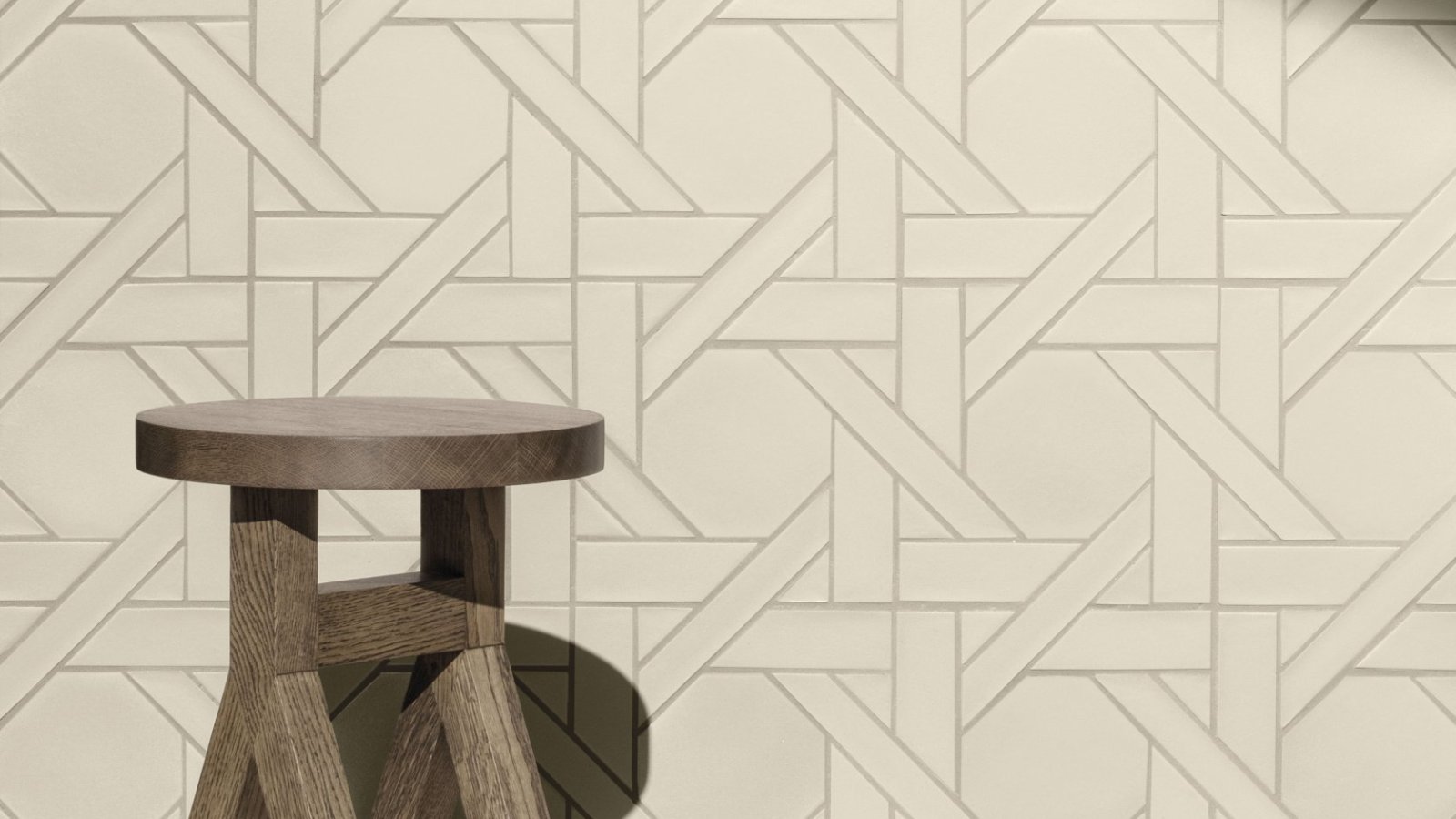 Mozaic Weaving de la Mutina cu modelul impletit Ba Leng in alb