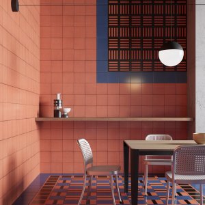 Gresie smălțuită Mutina cu modelul Square Black în 20,5×20,5 cm