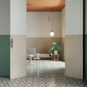 Gresie smălțuită Mutina cu modelul Cones în 20,5×20,5 cm