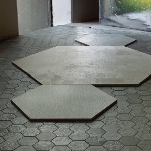 Recepție cu pardoseală Déchirer aspect beton