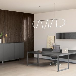 Masă de ședință pătrată Archiutti din stejar Tortona cu top access
