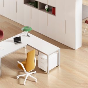 Masă de ședință pătrată 200 x 200 Fattore Alpha din nuc canaletto