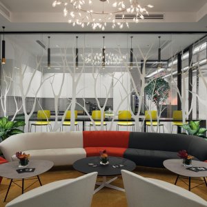 Canapea Arper Loop într-un spațiu colaborativ