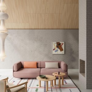 Taburet și șezlong Shaal împreună într-un lounge rezidențial