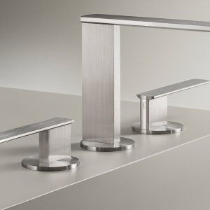 Grup de duș termostatic Ayla cu pară de duș și furtun gri-mătase, Cea Design