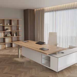 Cloud de la Codutti: birou de 200 × 100 cm cu blat din lemn
