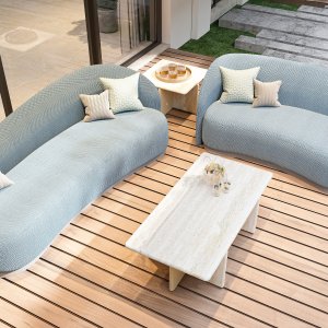 Masă rotundă Ginza de 120 cm pe două panouri încrucișate, travertin și lac