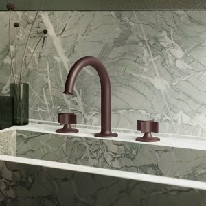 Detaliu al unui mâner Flora văzut din profil, design Vincent Van Duysen