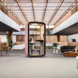 Cabina acustică Framery One într-un birou din România