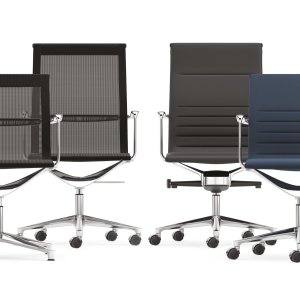 Una Chair cu spătar înalt în textil gri mătase