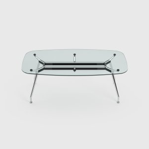 Grinda din aluminiu extrudat a sistemului UniTable de la ICF cu linia decorativă neagră