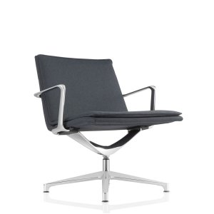 Valea Chair cu spătar înalt în textil gri mătase