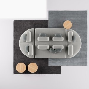 Spătar liber tapițat de 65 cm așezat pe un șezut Node+