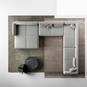Compoziție Node+ LaCividina înconjurată de spătare acustice de 117 cm
