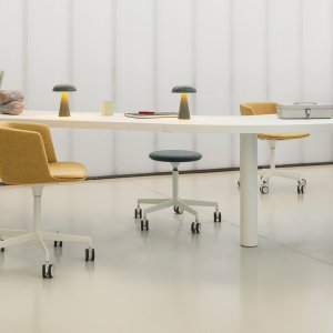 Cut pe rotile autofrânante la birou