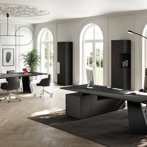Nișă deschisă în 3d-foil Olmo Grey în depozitarea modulară Monolith