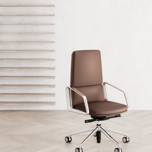Fotoliu direcțional Lead de la Las Mobili cu brațe din aluminiu turnat și bază lustruită cu 5 brațe