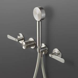 Grup cu trei orificii Lutezia cu gură rotativă din oțel satinat, Cea Design