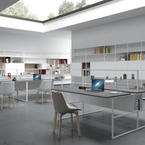 Birou individual 20.Venti de la MDF Italia cu blat Fenix mat