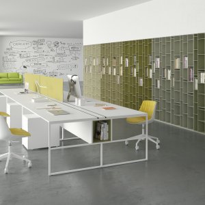 Posturi de lucru 20.Venti de la MDF Italia cu structură din oțel 20 x 20 mm