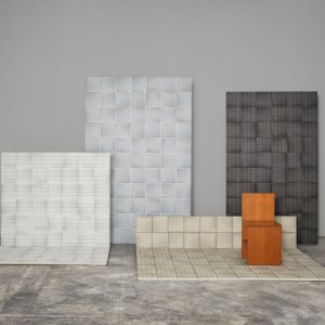 Perete de oficiu in Aurore Light Green Grid L si simpla