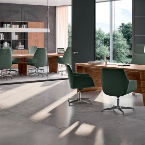 Flancul sculptural al biroului X10, design Dorigo