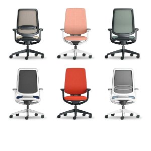 Patru se:flex cu tapițerie slim nisip în jurul unui bench cu șase posturi