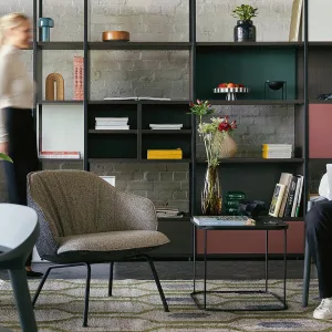 Fotoliu lounge se:café soft lounge chair pe patru picioare din fag natur