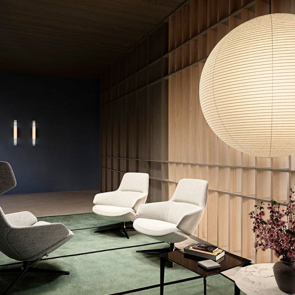 Lounge de companie cu fotolii și scaune de design Arper