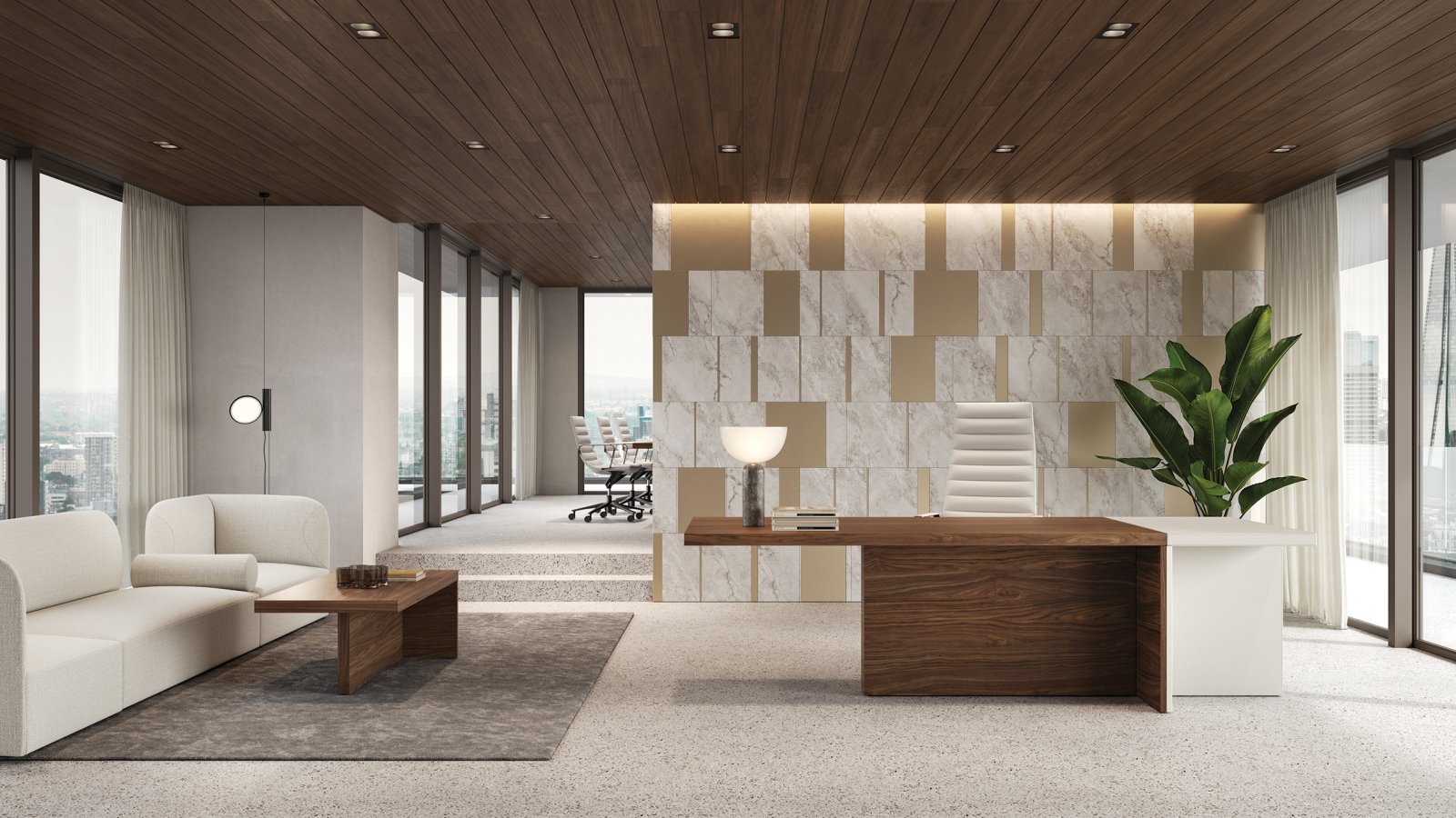 Sală de ședințe cu masă italiană și scaune de design de la mărci de top